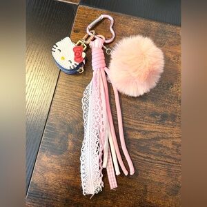 Hello Kitty Pink and White Tassel Bag Charm